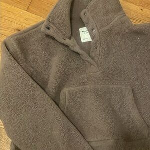 Abercrombie & Fitch Taupe Fleece Jacket